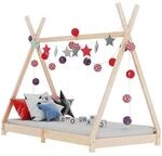 vidaXL Kiefernholz Massiv Kinderbett Hausbett Bettenhaus Spielbett Tipi Indianer Bett