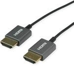 ROLINE 8K HDMI Ultra HD Kabel mit Ethernet, ST/ST, Ultra-Slim, koaxial, schwarz, 1,5