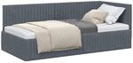 vidaXL Eckbettgestell mit Kopfteil Dunkelgrau 90 cm x 200 cm Samt, Modernes