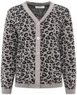Zwillingsherz Damen Cardigan &ndash; Strickjacke mit Animal Print &ndash; 100 % Baumwolle