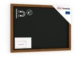 ALLboards Kreidetafel MAGNETISCH mit lackiertem Holzrahmen 60x40cm, Schwarz,