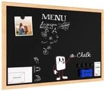 ALLboards Kreidetafel Magnetisch mit Naturholzrahmen 60x40cm, Magnettafel Schwarz,