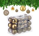 Relaxdays Weihnachtskugeln im 50er Set, glitzernde, Matte & gl&auml;nzende