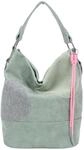 Fritzi Olga Limited Happy Flocked Vintage Soft Salbei Hobo Handtasche Kunstleder