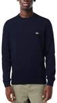 Lacoste Herren Pullover Rundhals AH0128, M&auml;nner Basic Strickpulli,Regular Fit,Blau,5