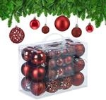 Relaxdays Weihnachtskugeln im 50er Set, glitzernde, Matte & gl&auml;nzende