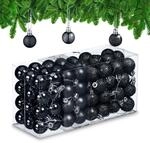 Relaxdays Weihnachtskugeln 96er Set, glitzernde, matte & gl&auml;nzende Baumkugeln,