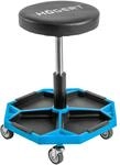 H&ouml;gert Technik - Werkstatthocker mit Rollen, h&ouml;henverstellbar, bis 140 kg,