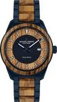 JACQUES LEMANS Holzuhr Herren, Solar Wood Herrenuhr - Model 1-2116M Chronograph und