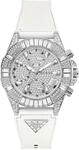 GUESS Silver-Tone Leather Multifunction Watch