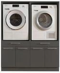 Laundreezy 2X Waschmaschinenschrank, Anthrazit - Waschmaschinen-&Uuml;berbauschrank