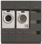 LAUNDREEZY 2x Waschmaschinenschrank, W&auml;scheschrank und 3x Schrankaufsatz,...