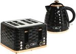 HOMCOM Wasserkocher Toaster Set Fr&uuml;hst&uuml;ck-Set mit 1,7L Wasserkocher, 4...