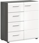 xonox.Home Garderobe Salsa Kommode Schrank Front wei&szlig; Hochglanz MDF TZ Korpus