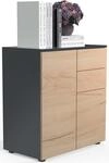 VCM Holz Kommode | Sideboard mit 2 Dreht&uuml;ren und Zwei Schubladen | Ma&szlig;e H. 77 x B.