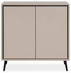 Sideboard - ARONA 01A - Beige/Schwarz - 2 T&uuml;ren - 90 x 90 x 38 cm