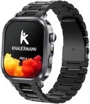 Knauermann PRO 4 (2026) Eckig Schwarz - EKG Gesundheitsuhr mit Blutdruck, Puls und