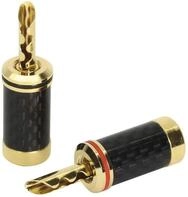 Dynavox Bananenhohlstecker Carbon, 2er-Set vergoldet