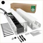 UNITURE&reg; Kabelkanal Schreibtisch [DEKRA Zertifiziert] - 2er Set - 2x40cm Kabelhalter