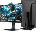 KTC Gaming Monitor, Bildschirm 24 Zoll QHD 2K@180Hz / 144Hz mit Fast IPS Panel,1ms,