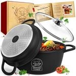 KRUSTENZAUBER 28cm Aluguss Br&auml;ter mit Deckel backofengeeignet [inkl. Glasdeckel] -