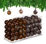 Relaxdays Weihnachtskugeln 96er Set, glitzernde, Matte & gl&auml;nzende Baumkugeln,