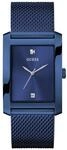 Guess Herren Armbanduhr Clyde mit Zirkonia, blaues Edelstahlarmband, Mineral Glas,