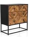 hjh LIVING Kommode aus massivem Holz, Metallgestell SANTJAGO Black Sun L Sideboard