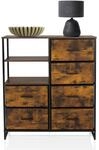 hjh LIVING Kommode mit 6 Schubladen, 2 offene F&auml;cher RAGALA 84x30x92 cm Regalsystem