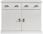 IDIMEX Kommode Paris aus massiver Kiefer in wei&szlig;, sch&ouml;nes Sideboard mit 2...