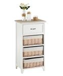 Kommode PROVENCE in wei&szlig;, Vintage, mit 1 Schublade und 3 K&ouml;rben, Landhaus