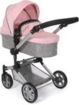 Bayer Chic 2000 Puppenwagen Linus | 2in1 Kombi-Buggy Melange Grau-Rosa | Gro&szlig;er 2in1