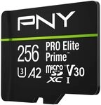 PNY Tarjeta microSDXC 256GB Pro Elite Prime Class 10 U3 V30 A2 + Adaptador SD - Hasta