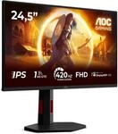 AOC 25G4KUR 24.5 Zoll FHD USB Hub Gaming Monitor, 420Hz, Fast IPS Panel, 0.3ms MPRT,