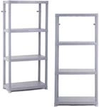 Kreher&reg; Kunststoffregal, Lagerregal 60 x 30 x 130 cm, 4 B&ouml;den, Grau, Steckregal mit