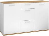 Stella Trading Kommode BC 1035 in wei&szlig; matt, Absetzung Eiche Artisan- Moderne