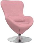 vidaXL Eiersessel Rosa Samt, Wohnzimmer, moderner Samt-Sessel, schicker Drehstuhl,