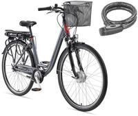 TELEFUNKEN E-Bike 28 Zoll Fahrrad f&uuml;r Damen und Herren Citybike mit Korb