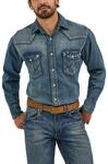 Wrangler Herren Ms1039w Button down Shirts, Antikblau, L EU