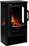 HOMCOM LED Elektrokamin mit Flammeneffekt Schwarz 44,5 x 32 x 74 cm