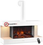 KAMINIO Elektrokamin Liz mit Ofenrohr - Elektrischer Wandkamin mit Heizung,