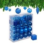 Relaxdays Weihnachtskugeln 110er Set, Kunststoff, Weihnachtsbaumdeko mit Kugeln &