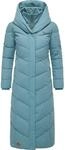 Ragwear Damen Wintermantel warmer Steppmantel extralang mit Kapuze Natalka Extralong