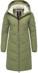 Ragwear Damen Wintermantel warmer wasserdichter Steppmantel lang mit abnehmbarer