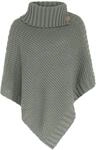 KNIT FACTORY - Nicky Gestrickter Poncho - Damen Strickponcho mit Kragen - Mit Wolle -