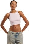 Urban Classics Ladies Washed Rib Jersey Cropped Top Frauen Top grau Basics