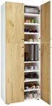 VCM Holz-Schuhschrank, Ma&szlig;e: B. 70 x H. 184 x T. 40 cm, Allzweckschrank, 9...