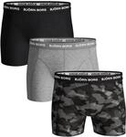 Bj&ouml;rn Borg Cotton Stretch Boxershorts 3er-Pack Schwarz Grau - Gr&ouml;sse L - Herren -