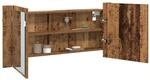vidaXL LED Spiegel-Schrank Altholz 100 x 12 x 45 cm Holzwerkstoff, Moderner