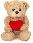 Teddy Hermann 91331 Teddy mit Herz beige 20 cm, Kuscheltier